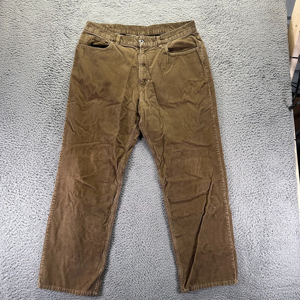 L.L.Bean Pant Mens 36x30 Brown Cotton Corduroy Chino Straight Business Preppy